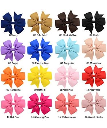 Hair Clips 40 color grosgrain ribbon bow hairpin color solid color girl hairpin hairpin bow Blue Hair Clips (Size : Champagne) - Buy Online on GoSupps.com