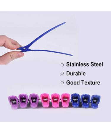 Shop Jeopoom 12-Piece Hair Clips Set - Non-Slip Hairdressing Accessories for Girls | Durable Plastic Combs in Rosa Purple & Blue - Buy Online on GoSupps.com