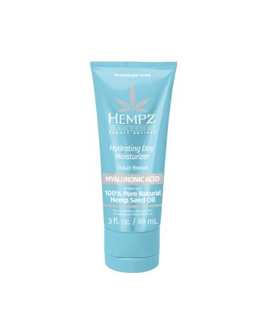 Hempz Ocean Breeze Hydrating Daily Moisturizer - Hydrating Day Cream Rich with Minerals Vitamin C & Hempseed Oil to Hydrate & Repair Extremely Dry or Sensitive Skin for Face & Body 3 Oz Ocean Breeze 1 Fl Oz (Pack of 1)