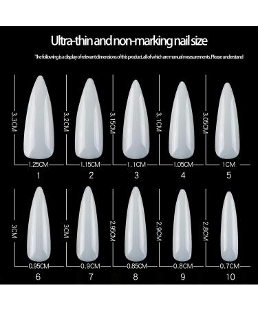 ENERRGECKO 500Pc Coffin Nails Fake Nail Tips Full Cover Manicure Design Acrylic Nails for Women (Long) - Buy Online on GoSupps.com