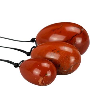 Jaspis Stein Ei - Yoni Egg for Women's Cone Exercise | Jade Massage Device & Muscle Tightening Ball | 3-Piece Set - Red - Buy Online on GoSupps.com