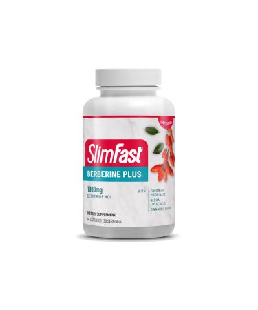 SlimFast Berberine Plus Capsules Berberine Supplement with Berberine hcl Chromium Picolinate Alpha Lipoic Acid and Cinnamon Bark 60 Count 30 Servings