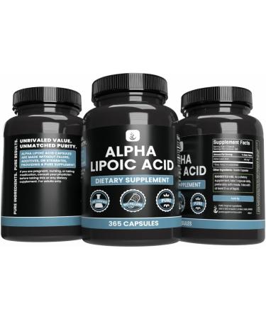 PURE ORIGINAL INGREDIENTS Alpha Lipoic Acid (365 Capsules) No Magnesium Or Rice Fillers Always Pure Lab Verified 365 Count (Pack of 1) - Buy Online on GoSupps.com