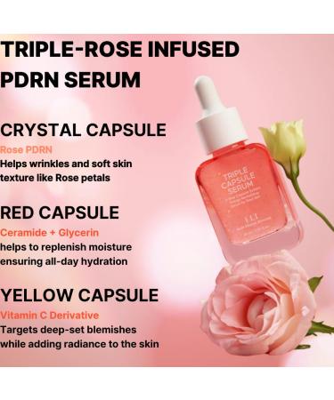 ELT Triple Capsule Face Serum 1.01 fl.oz (30ml) - Rose PDRN Ceramide Vitamin C Taurine - Skin Restoration Hydrating Moisturizing - Korean Skincare 1 Fl Oz (Pack of 1) - Buy Online on GoSupps.com