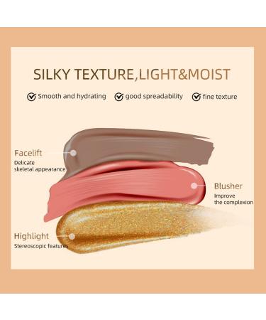 Pakivs 3 Pcs Cream Contour Sticks with Cushion Applicator - Waterproof 3-in-1 Contour, Highlighter & Blush Pen Set for Easy 3D Face Makeup - Buy Online on GoSupps.com