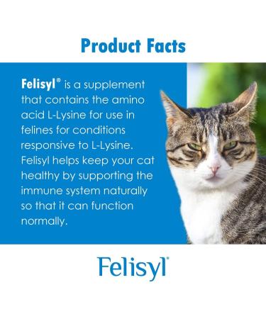 Felisyl L-Lysine Immune System Support Granules for Cats 3.5oz (100g) - Boost Feline Health - Buy Online on GoSupps.com