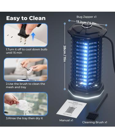 Electric Bug Zapper with LED Light LUUGUYI 4200V Mosquito Zapper Killer Electric Insect Fly Zapper Mosquito Trap No Odor & Chemicals Mosquito Lamp Bulb for Indoor & Outdoor - Buy Online on GoSupps.com
