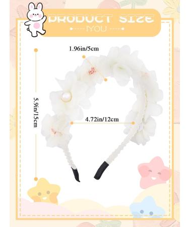 IYOU Floral Princess Headband Ivory Flower Headpiece Baby Birthday Wedding Hair Accessories for Girls - Buy Online on GoSupps.com