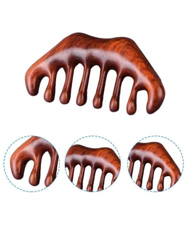 Head Meridian Massage Comb - Green Sandalwood Therapy Comb with 5 Wide Teeth for Hair & Blood Circulation - Enhance Acupuncture Experience - Buy Online on GoSupps.com