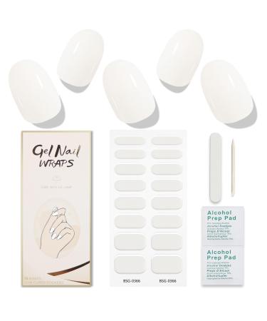 JMEOWIO Nail Foil White Gel Nail Foils Self-Adhesive Nail Sticker UV Curing Decoration Nail Design Accessories Ceramic White