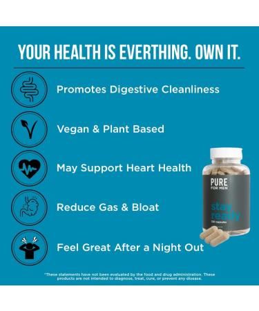 Pure for Men Original Vegan Cleanliness Fiber Supplement 120 Capsules and Vegan Multivitamin 120 Capsules - Buy Online on GoSupps.com
