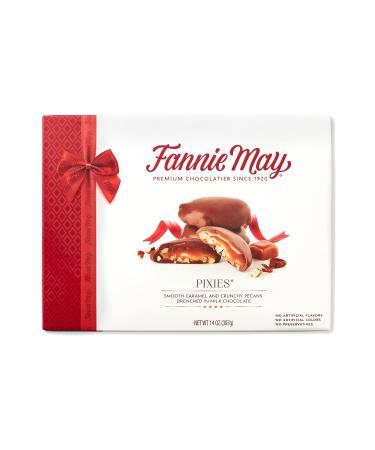 Fannie May Pixies Milk Chocolate Covered Caramel with Pecans Gift Box - 14 oz - Buy Online on GoSupps.com