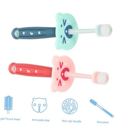 Minkissy 360-Degree Toothbrush Set for Toddlers - Silicone Baby Toothbrushes for Children - Travel-Friendly Toothbrushes (2 Pack) - Buy Online on GoSupps.com