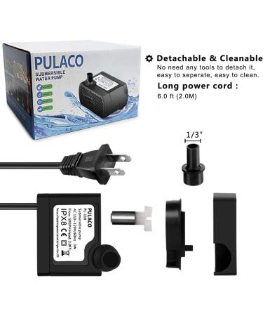 PULACO 50GPH Mini Submersible Water Pump - Ideal for Aquariums, Fish Tanks, Ponds, Fountains, and Hydroponics - Buy Online on GoSupps.com