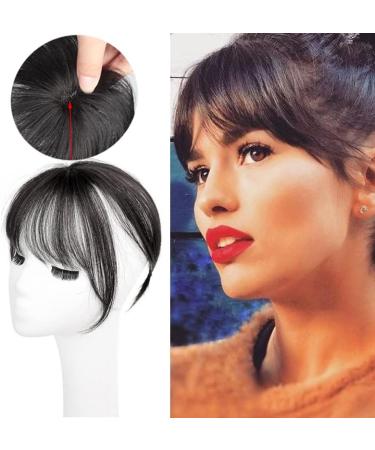 Bangs Clip in Bangs Mini Fringe Hairpiece Straight Clip in Forehead Topper with Wispy Bangs Extension Thin 3D Air Hair Bangs Invisible Seamless Straight Neat Bangs for Women Curved Bangs for Daily W 3D natural black - Buy Online on GoSupps.com