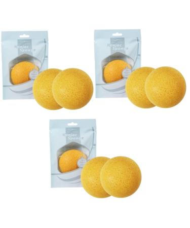 FRCOLOR 9 Pcs Konjac Facial Sponge Charcoal Sponge for Face Natural Facial Charcoal Face Sponge Konjac Sponge Wash Face Flutter Face Washing Puffs Powder Puff Cleansing 1 Count (Pack of 1) Yellowx3pcs