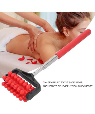 Adjustable Telescopic Back Massage Roller - Relief for Muscle Fatigue & Pain | Portable Manual Massage Device for Men & Women (22cm-59cm Red) - Buy Online on GoSupps.com