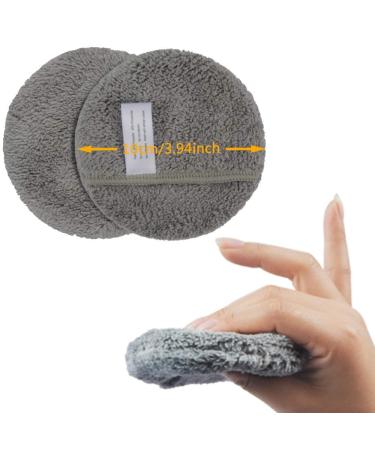 Reusable Makeup Remover Pads | Kinhwa Washable Microfiber Facial Cleansing Pads - 12 Soft Light Gray Pads with Laundry Bag - Buy Online on GoSupps.com