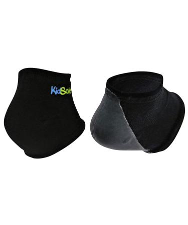 KidSole Gel Heel Strap for Kids with Heel Sensitivity from Severs Disease Plantar Fasciitis. (Black) (Teenager Sizes 6-8 Black)