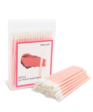 50 Pcs Disposable Lip Wands Applicator Premium Lipstick Brush Stick Eye Shadow Brush Applicator Tool for Women Girls (light pink 50pcs) 50pcs light pink