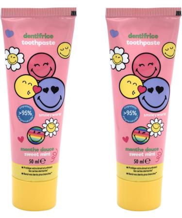 Smiley 2 Set Children's Toothpaste - Sweet Mint Flavour (2x50ml) - Whitening | International Shipping - Buy Online on GoSupps.com