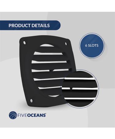 Five Oceans Air Louvered Flush Thru Vent 3 White/Black - Pack of 2 - Buy Online on GoSupps.com