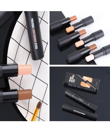 4 Colors Cream Contour Sticks Makeup Kit | Highlight & Contour for Beginners | Primer Face Makeup Stick for Light Medium Skin | Concealer & Blur Stick - 2Pcs - Buy Online on GoSupps.com