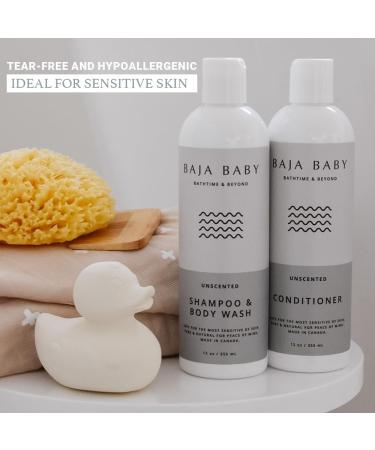 Baja Baby Unscented Shampoo & Body Wash - Organic Gluten-Free Vegan EWG VERIFIED - Ideal for Sensitive Skin - All Natural Tear-Free Hypoallergenic & Paraben-Free - 12 oz - Buy Online on GoSupps.com