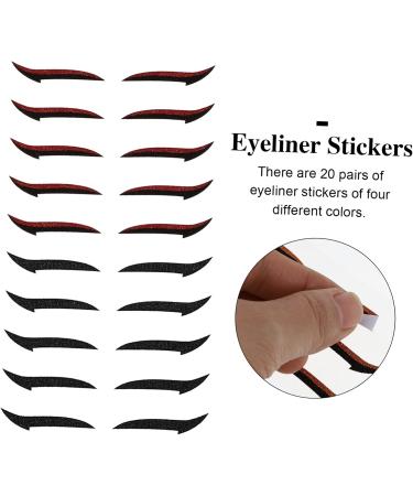 BIUDECO Double Sided Eyelid 60 Pairs Eyeshadow Stickers Double Sided Tape Winged Eyeliner Stencil Eye Makeup Tools With Wings 14X10X0.5cmx3pcs Assorted Colorx3pcs - Buy Online on GoSupps.com