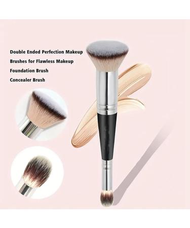 WMZWY Makeup Brushes Dual-ended Foundation Brush Concealer Brush Brush Perfect for Any Look Premium Luxe Hair Rounded Flawless Brush Ideal for Liquid Cream Powder Blending. (Black) - Buy Online on GoSupps.com