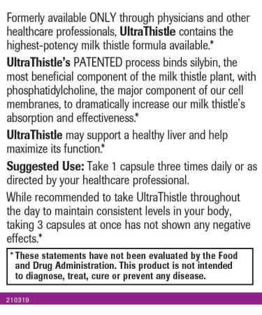 UltraThistle Herbal Liver Cleanse & Detox Formula - 1080mg - 30 Day Supply - Buy Online on GoSupps.com
