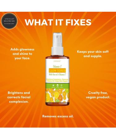 Vitamin C Toner for Face - Brightening & Soothing Facial Toner for Women & Men | Glow Serum for Sensitive Skin (100 ml - Buy Online on GoSupps.com
