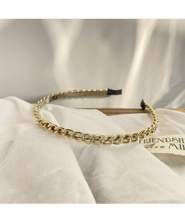 Gold Chain Headbands for Women - Cute Hair Accessories for Girls | Thin Metal Hair Band Hoop | Stylish Headwear - Buy Online on GoSupps.com