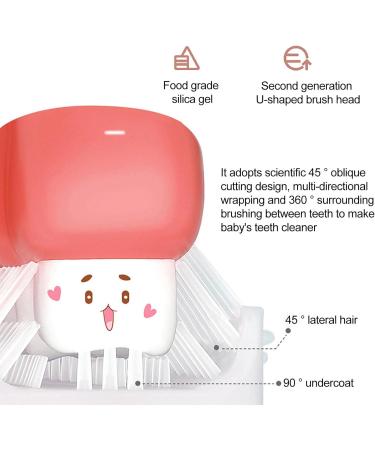 Kids U-Shaped Silicone Toothbrush | Soft Manual Training Tooth Brush for Ages 2-12 | All-Rounded Cleaning Tool (Pink) - Age 2-6 - Buy Online on GoSupps.com