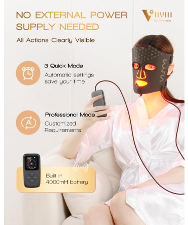 Infrared Light Therapy Mask - 292 LEDs | Anti-Aging Skin Brightening & Winkle Reduction | Lightweight Silicone Facial Care - Buy Online on GoSupps.com