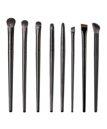 8 Pieces Eyeshadow Makeup Brush Set Cosmetic for Applying Eye Makeup Eyeshadow Brush Set - Premium Eye Makeup Brush Set - Great Gift Idea Black