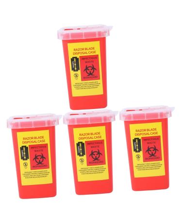Frcolor 4 pieces container for razor storage box for safety blades Barbershop container disposal container for syringes disposable box.Blade Disposal Bank Man Small Razor Rotx4st 15.4x9.5cmx4pcs
