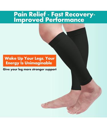 Buy MGANG Plus Size 5XL Calf Compression Sleeves - 20-30mmHg Compression Socks for Pain Relief Swelling & Varicose Veins (2 Pairs) - Unisex Ideal for Travel & Maternity - Black - Buy Online on GoSupps.com