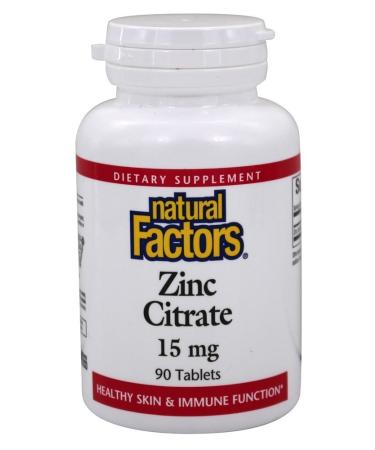 Natural Factors Zinc Citrate 15 mg 90 Tablets