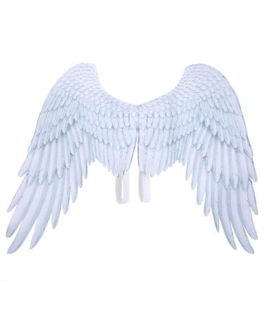 Zerodis Large Angel Wings 3D Fairy Wings Fancy Dress Costume Halloween Party Cosplay Wings for Adults Men Women Kids 50*29*1cm White