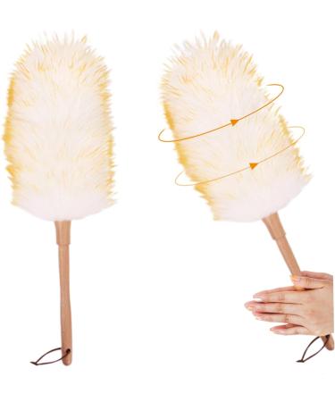 Duster Wood Handle Fluff Hand Duster Electrostatic Soft Dusting Tool with Hanging Ring Multipurpose Dusters for Cleaning Home Sofa Cleaning Supplies - Buy Online on GoSupps.com