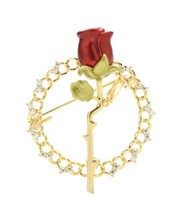 Pin Jewelry Gifts for Women Ladies Fashion Accessories Enamel Wreath Rose Brooch Rhinestone Flower Party Brooch Banquet Brooch Brooches & Pins