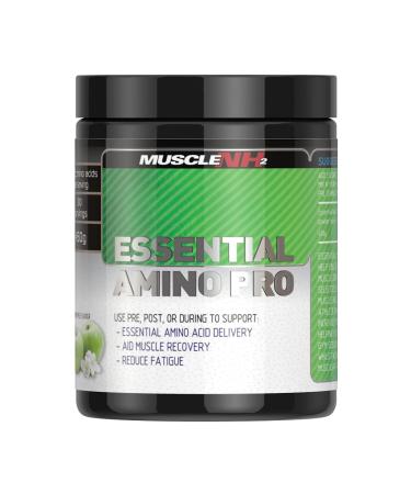MuscleNh2 Essential Amino Pro Branch Chain Amino Acid Powder BCAA EAA Helps Build Lean Muscle and Speed Up Recovery Green Apple Flavour 450g 30 Servings (Pack of 1) Green Apple 450g