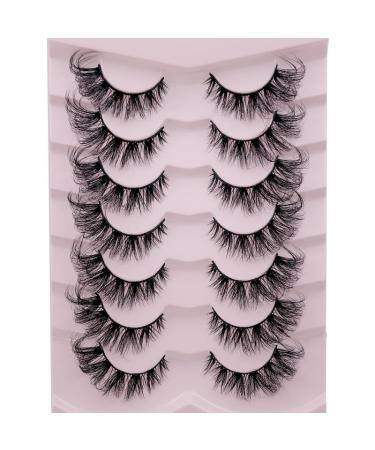 Fluffy Natural Look Mink Lashes Cat's Eye Fairy False Eyelashes 5D Volume Fake Eyelashes Strips 7 Pairs Pack eyelashes1
