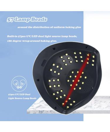 Yuejooz UV LED Nail Lamp 220W Gel Nail Lamps 57 LED Beads Quick-Drying Gel Curing Lamp Nail Dryer for Gel Nails Gel Polish Light for Home Salon with Auto Sensor 4 Timers - Buy Online on GoSupps.com