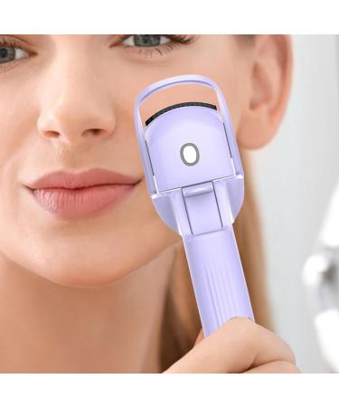Heated Lash Curler | Portable Lash Curling Tool Rapid Heat-up Eye Lash Curler with Temperature Control 3 Modes Silicone Pad for Quick Natural Eye Lashes Purple - Buy Online on GoSupps.com