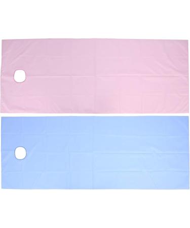 Verdant Touch Spa Couch Sheet - Waterproof & Oil Proof Beauty Salon Bed Cover with Face Hole in Pink & Blue for Massage Beds - Buy Online on GoSupps.com