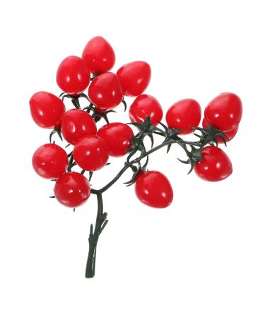 Abaodam String Simulated cherry tomatoes fruit photography props simulated tomatoes fake apples faux yellow home decor Decorative Cherry Tomatoes Photo Props child pvc vegetable fake food Red 18X16CM