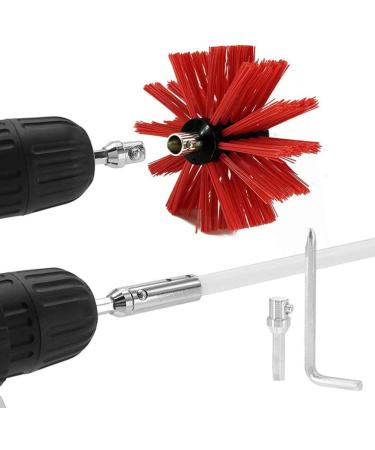 Electric Drill Chimney Brush Set - Lint Remover & Fireplace Cleaning Tool Accessories for Efficient Dryer Vent & Flue Cleaning (41x12cm - Buy Online on GoSupps.com