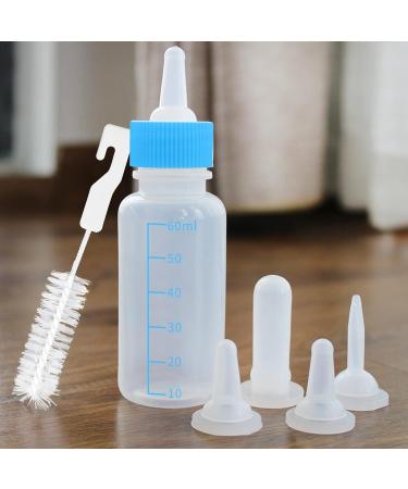 Shop 60 ml Pet Milk Bottle Kit - Includes Cleaning Brush & 3 Nipple Sizes for Kittens & Small Animals - Buy Online on GoSupps.com